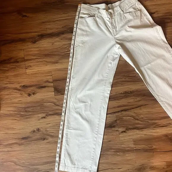 Lee Jeans At The Waist Cream Off White Vintage Khaki Dress Pant Jeans Medium - Picture 8 of 10